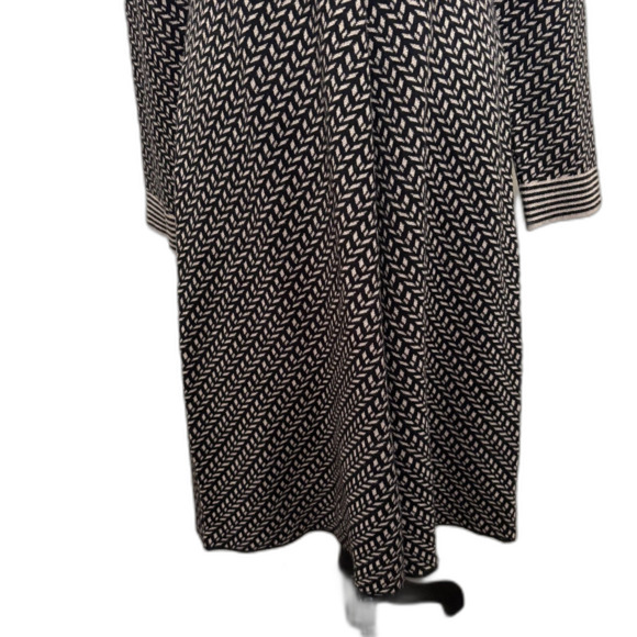 Max Studio Knit Collared Shirt Dress Black Brown A-Line Neutral Academia Size XL - Picture 4 of 7